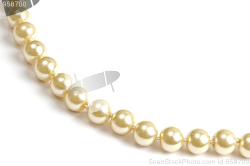 Image of Beautiful string of beads isolated on white 