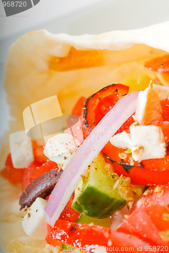 Image of fresh salad wrap