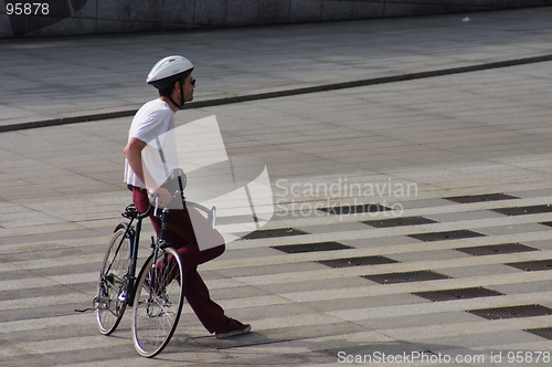 Image of Biker waiting