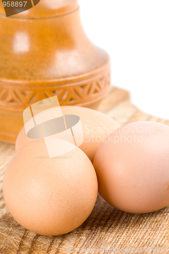 Image of eggs and wooden box