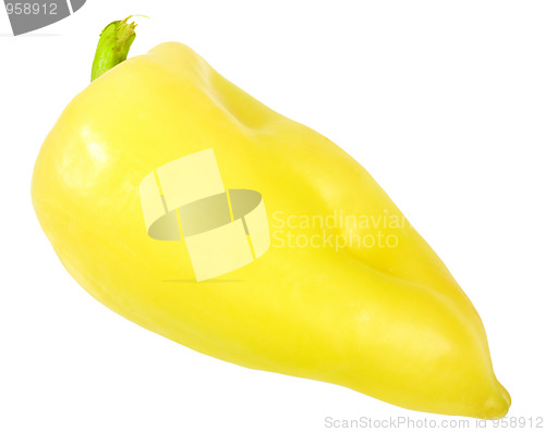 Image of Single yellow fresh pepper