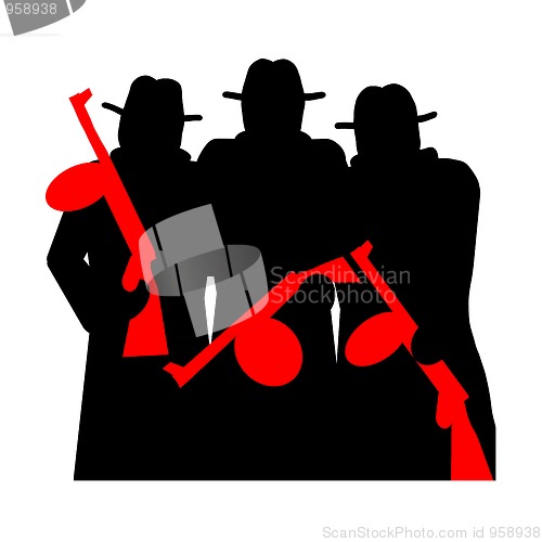 Image of Gangsters with Tommy Gun