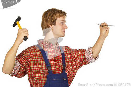 Image of Carpenter with Nails