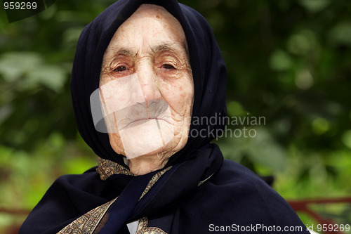 Image of Portrait of strict elderly woman