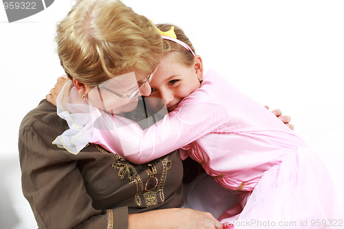 Image of Happy girl with granny