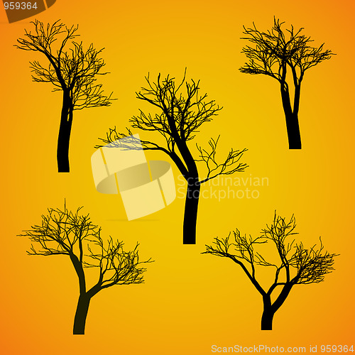 Image of Five Silhouette Vector