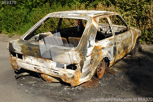 Image of Burnt car wreck
