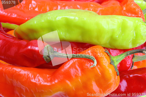 Image of Background of multicolored chilli-peppers