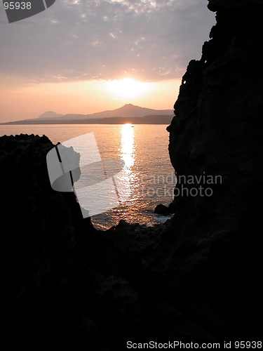 Image of Sunset over Halla Mountain, Jeju, Korea