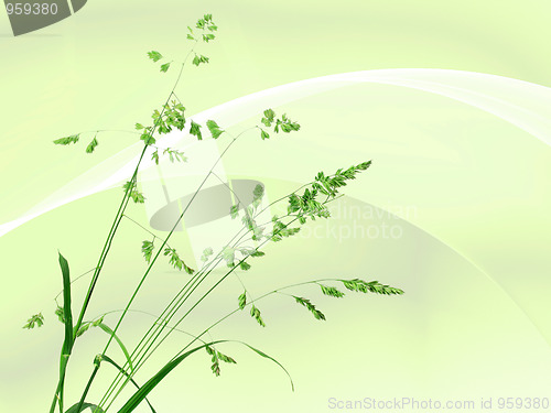 Image of Background with single branch of green grass