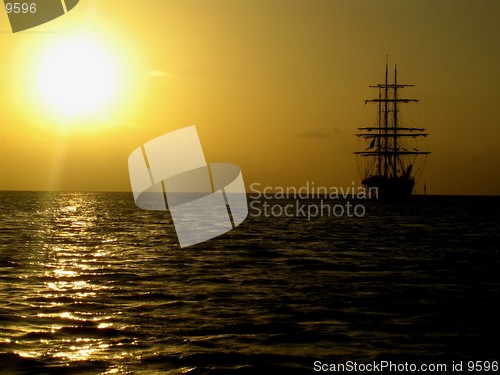 Image of Sunset with Ship