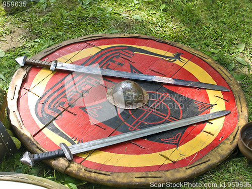 Image of swords on shield