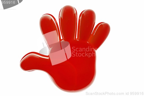 Image of Red plastic hand