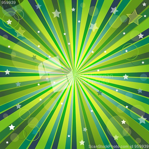 Image of Abstract green and yellow background with rays