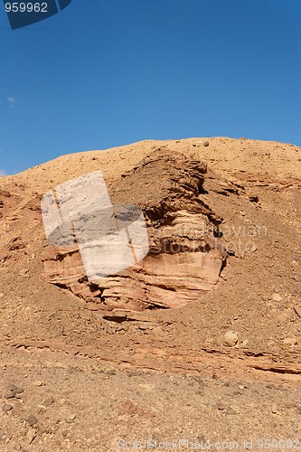 Image of Scenic weathered rock in stone desert