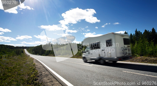 Image of caravan on a road