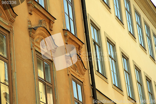 Image of windows background of old building