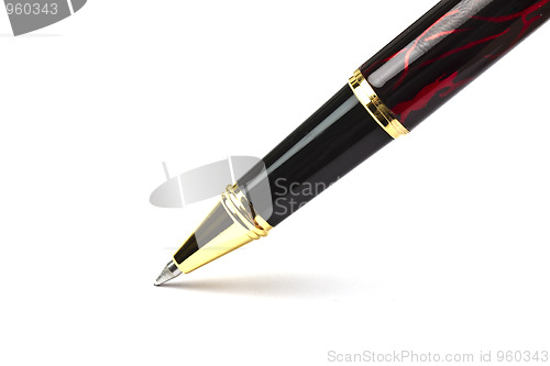 Image of Ballpoint Pen writing on white background 