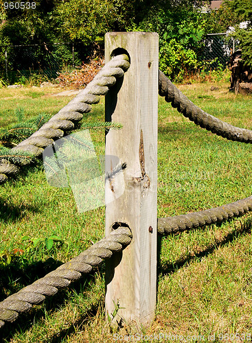 Image of Fence with heavy robe.