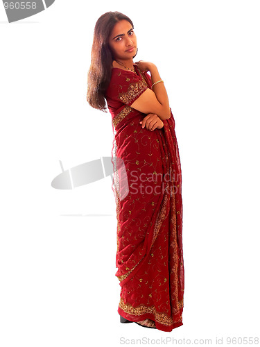 Image of Indian lady in her native dress.