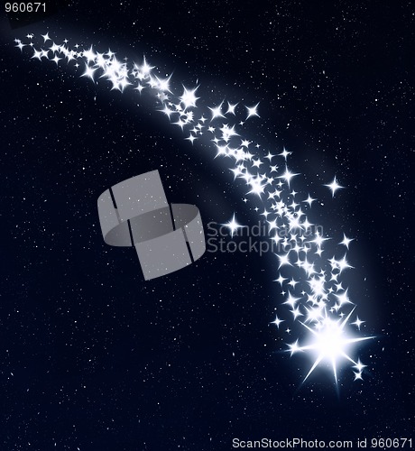 Image of christmas wishing shooting star