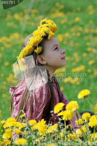 Image of Young girl in summer day.