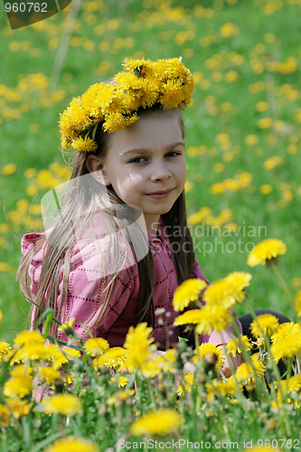 Image of Young girl in summer day.