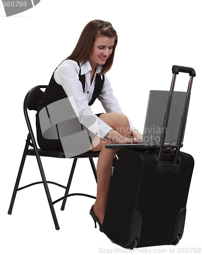 Image of Working on a laptop