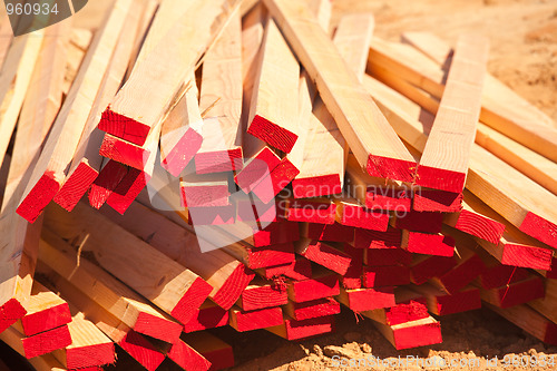 Image of Abstract Stack of Construction Wood