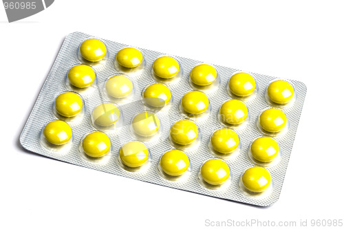 Image of Set of pills isolated on white 