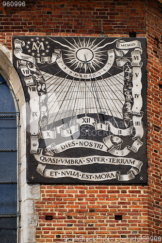 Image of Sundial on the south wall of the nave of St. Mary's Church 