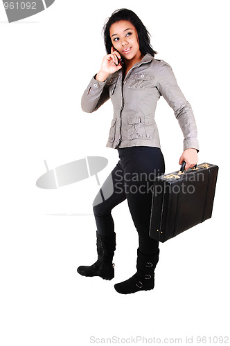 Image of Business woman with brief-case.