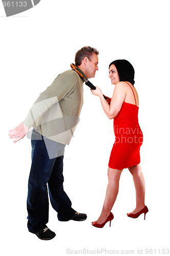 Image of She is pulling her boyfriend.