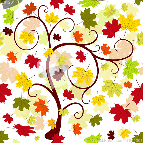 Image of Floral seamless autumn pattern