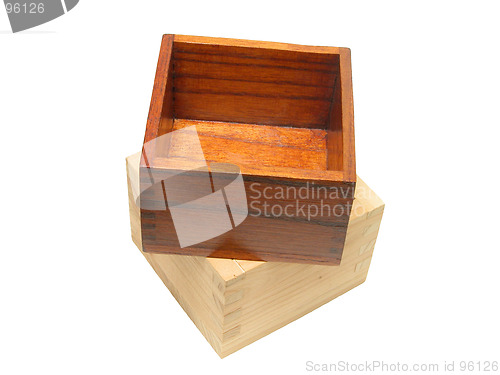 Image of Wooden sake cups-clipping path