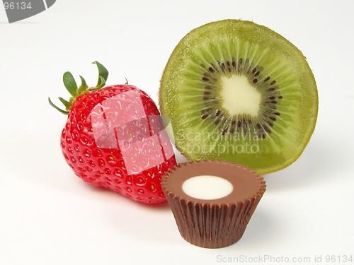 Image of Fruits and chocolate still life