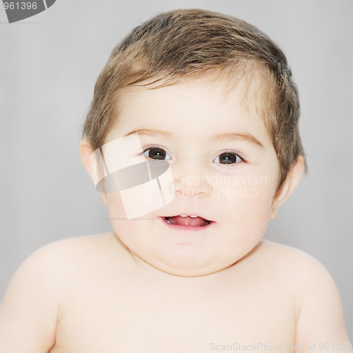 Image of Portrait of cute infant