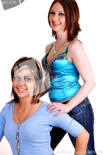Image of Two beautiful young girls in a portrait.