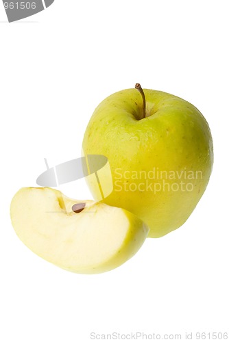 Image of Whole and half apple