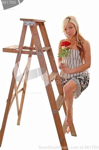 Image of Girl on stepladder.