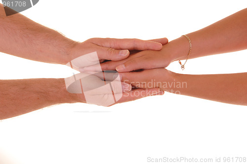 Image of Man and woman hands.
