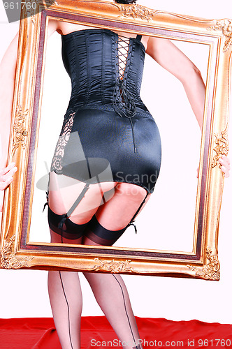 Image of Framed girl in lingerie.