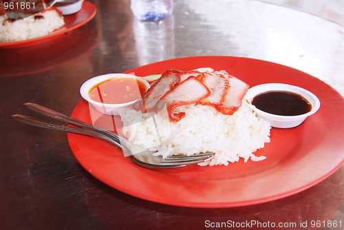 Image of Chinese street food, Char siew rice