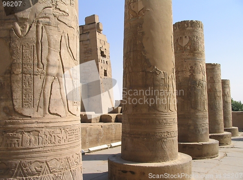Image of Pictorial reliefs on columns of Kom Ombo Temple, Egypt