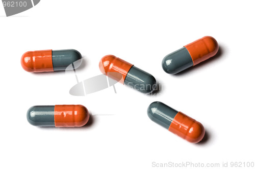 Image of capsules isolated on white background 