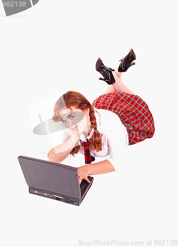 Image of Schoolgirl with laptop.