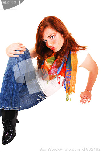 Image of Tall red hair girl.