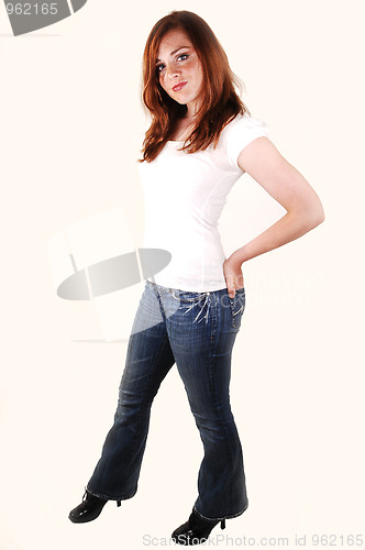 Image of Tall red hair girl.