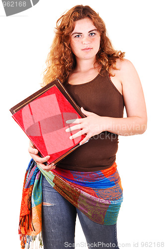 Image of Schoolgirl wit books.