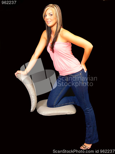 Image of Young lady in jeans.